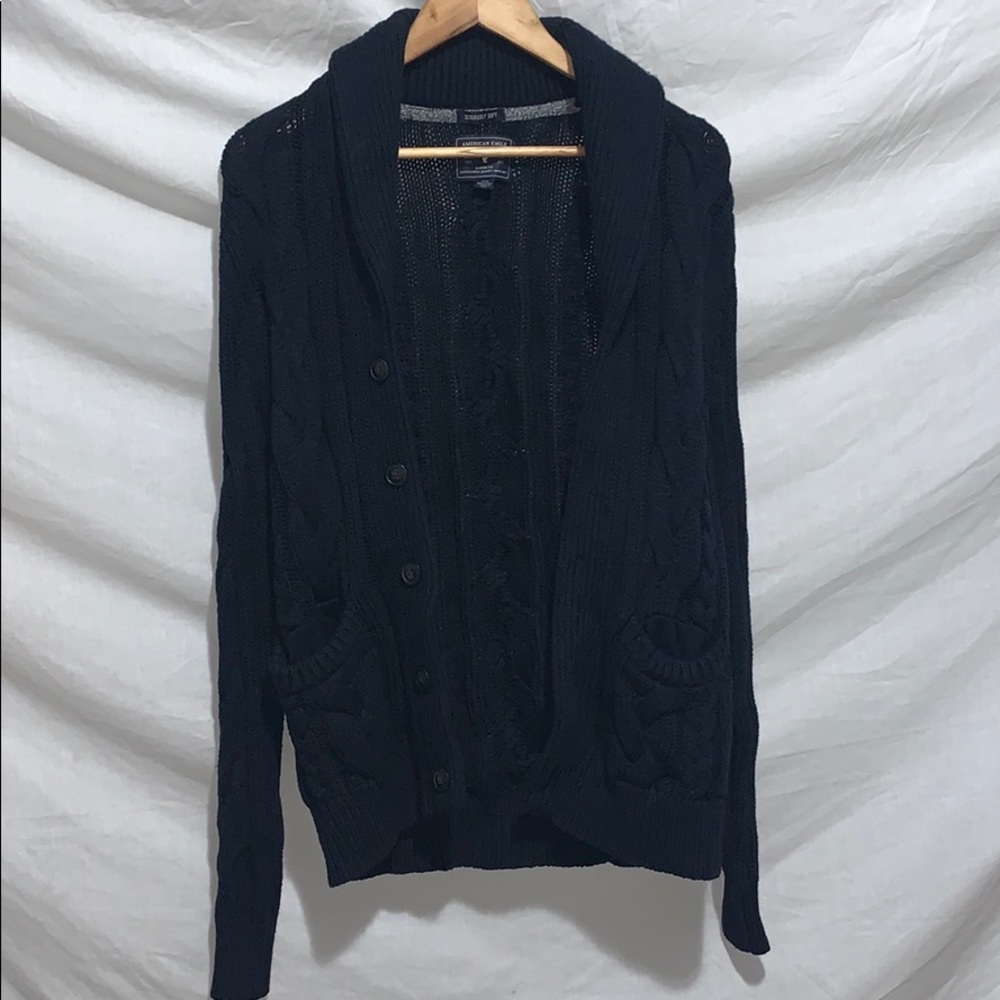 American eagle men’s cable knit button cardigan